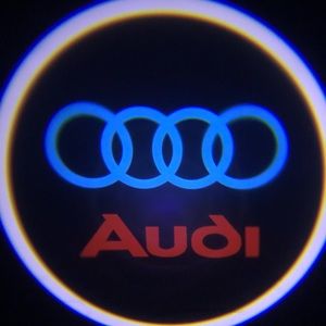 Audi 2x cars logo wireless door lights led shadow